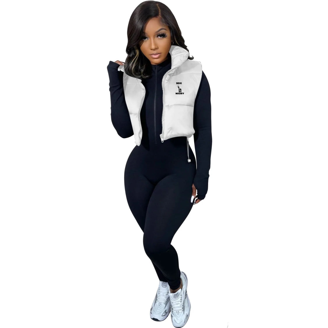 Veste Sans Manches Femme – Gilet Court à Col Rabattu, Chaud et Élégant | SEIGNEURY Automne-Hiver