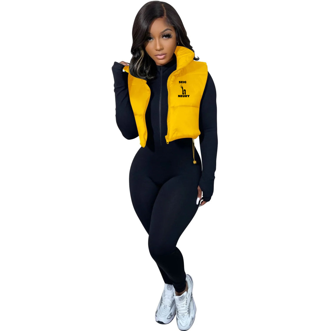 Veste Sans Manches Femme – Gilet Court à Col Rabattu, Chaud et Élégant | SEIGNEURY Automne-Hiver