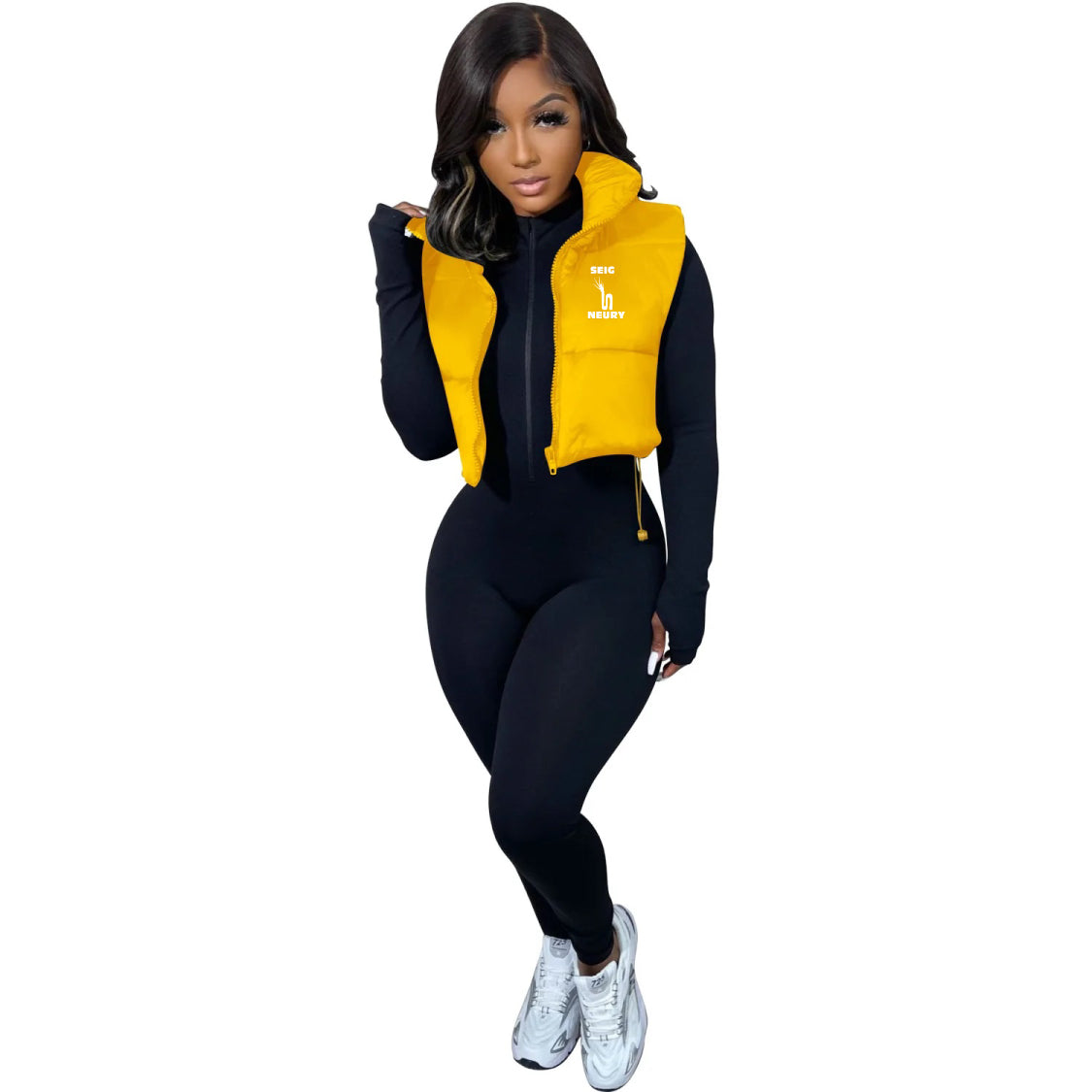 Veste Sans Manches Femme – Gilet Court à Col Rabattu, Chaud et Élégant | SEIGNEURY Automne-Hiver
