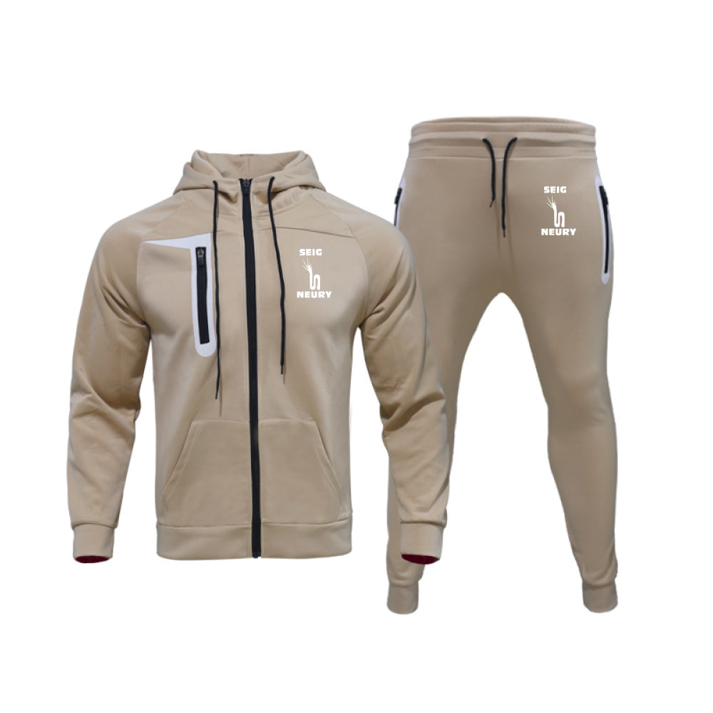 Ensemble Jogging Homme SEIGNEURY – Deux Pièces Sport Zip, Taille Élastique, Polyester Premium