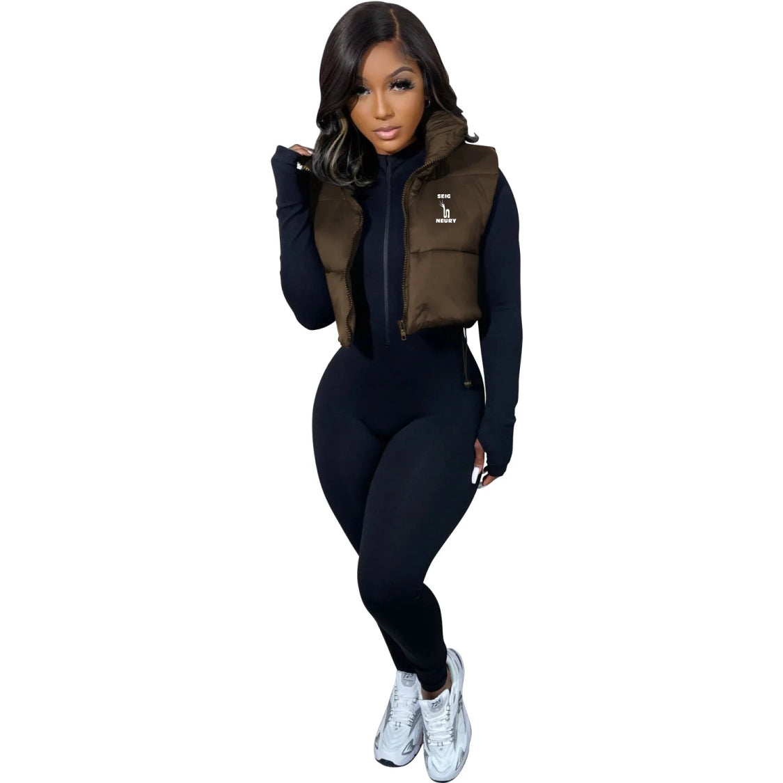Veste Sans Manches Femme – Gilet Court à Col Rabattu, Chaud et Élégant | SEIGNEURY Automne-Hiver