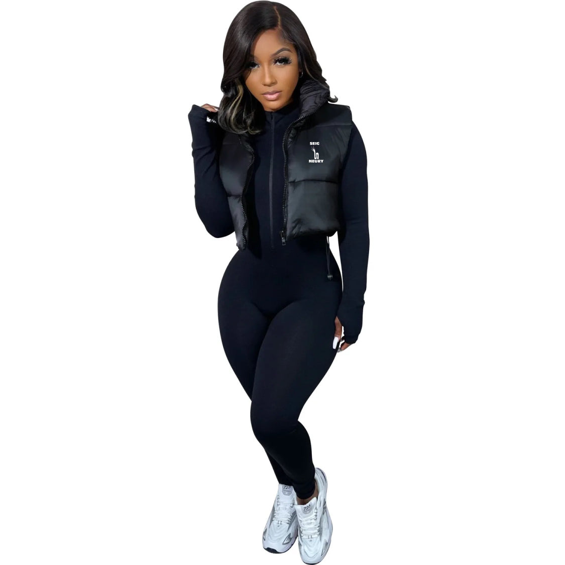 Veste Sans Manches Femme – Gilet Court à Col Rabattu, Chaud et Élégant | SEIGNEURY Automne-Hiver