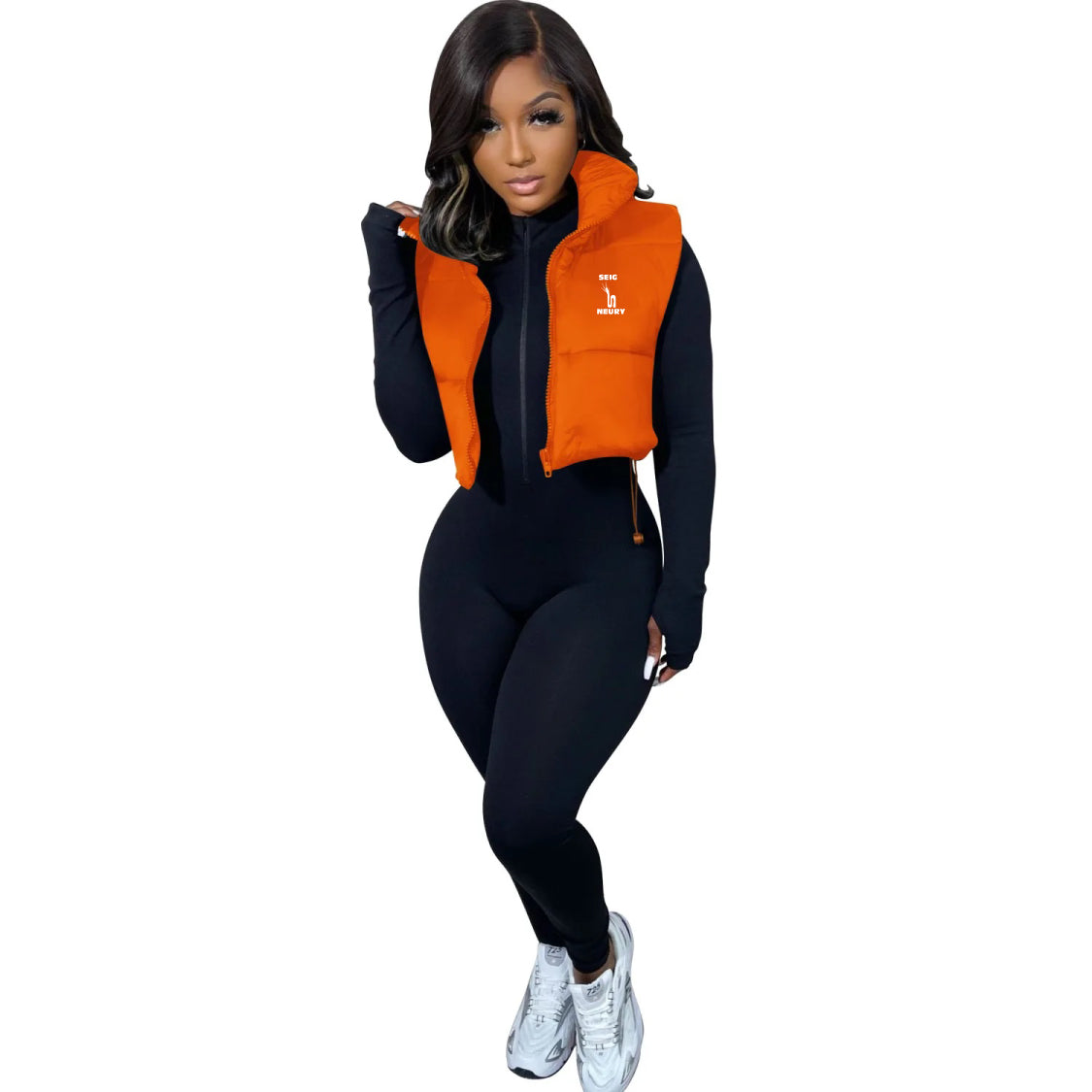 Veste Sans Manches Femme – Gilet Court à Col Rabattu, Chaud et Élégant | SEIGNEURY Automne-Hiver