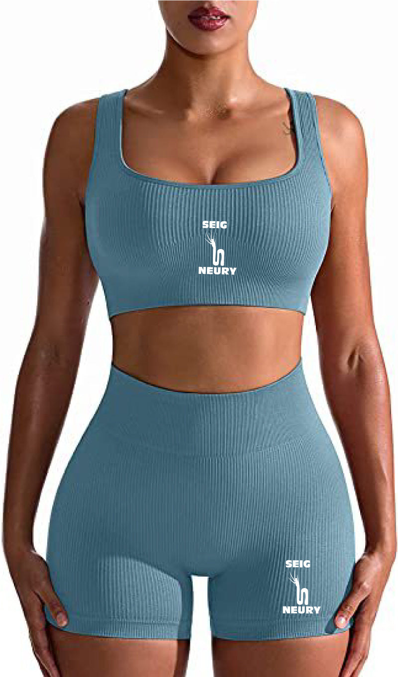 Ensemble Yoga Femme Sans Couture SEIGNEURY – Soutien-Gorge Sport et Short Taille Haute | Fitness, Cyclisme, Yoga |