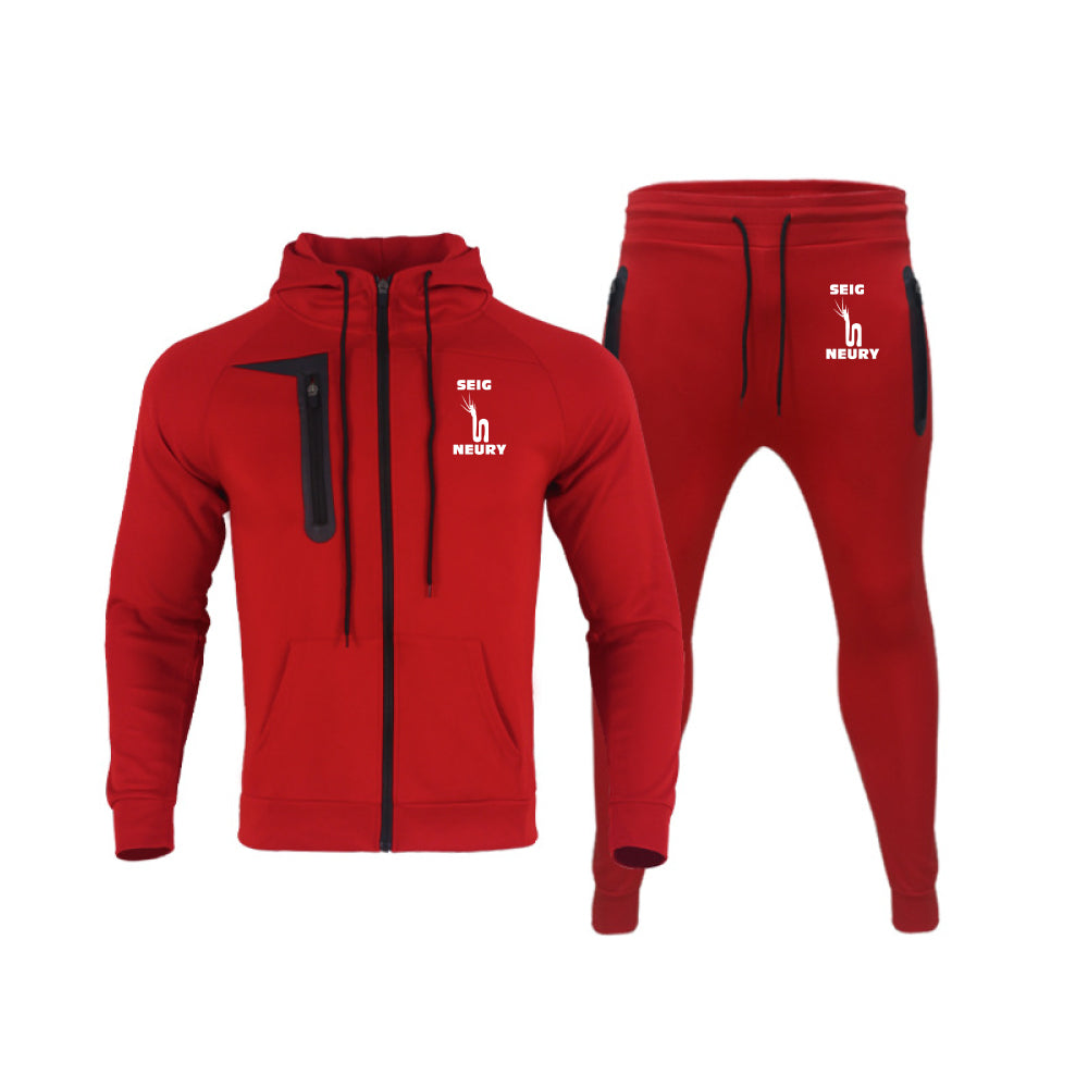 Ensemble Jogging Homme SEIGNEURY – Deux Pièces Sport Zip, Taille Élastique, Polyester Premium