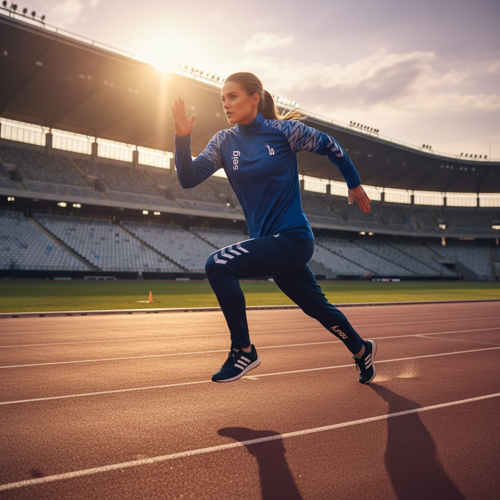 Coureur en combinaison SEIGNEURY sur piste