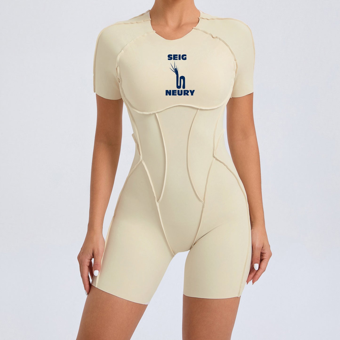 Onesie Sport Femme SEIGNEURY – Combinaison Une Pièce à Manches & Jambes Courtes, Style Athlétique