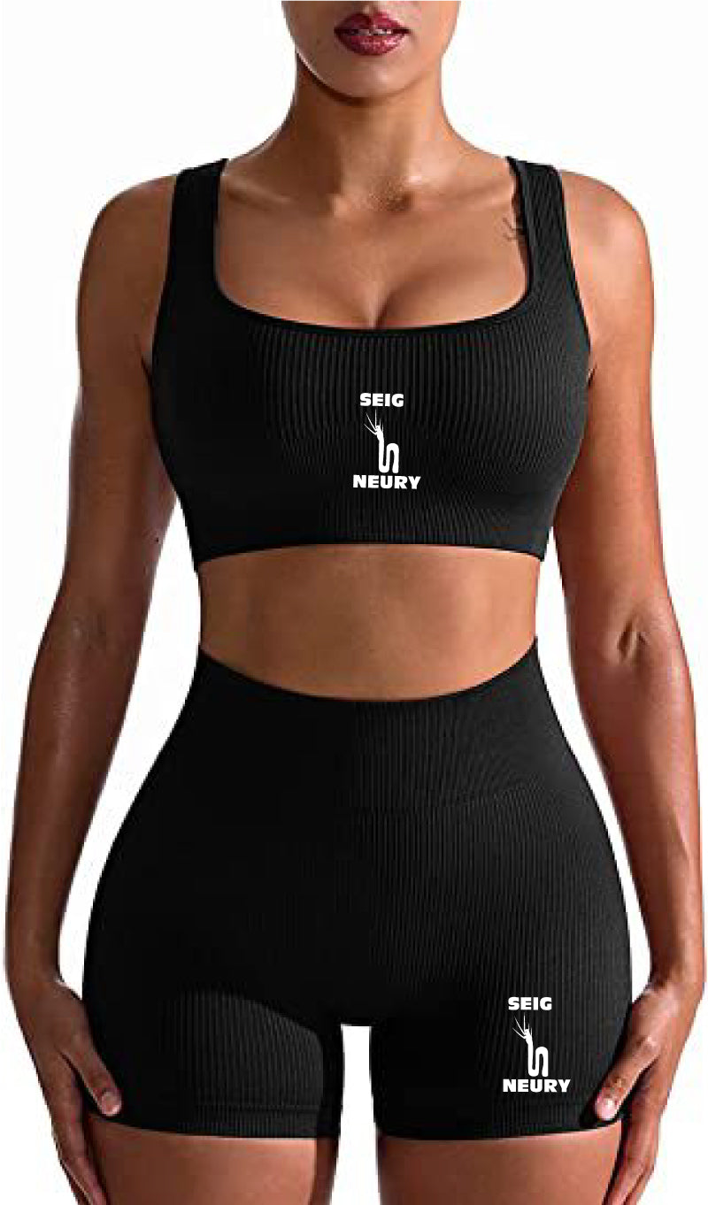 Ensemble Yoga Femme Sans Couture SEIGNEURY – Soutien-Gorge Sport et Short Taille Haute | Fitness, Cyclisme, Yoga |