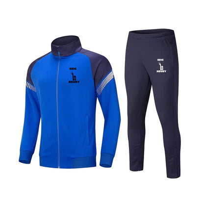 Combinaison survêtement unisexe en polyester veste zippée et pantalon à chevilles zippées