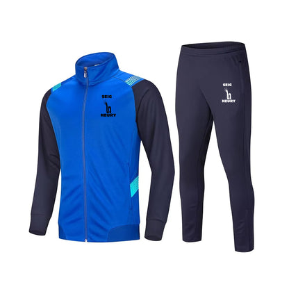 Combinaison survêtement unisexe en polyester veste zippée et pantalon à chevilles zippées