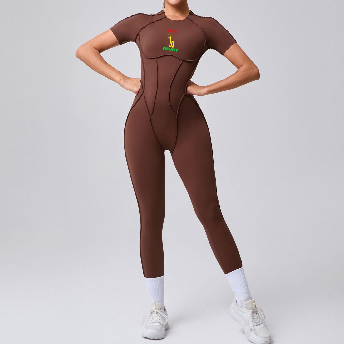 Onesie Sport Femme SEIGNEURY Combinaison Activewear Pièce, Tissu Technique Ultra-Stretch