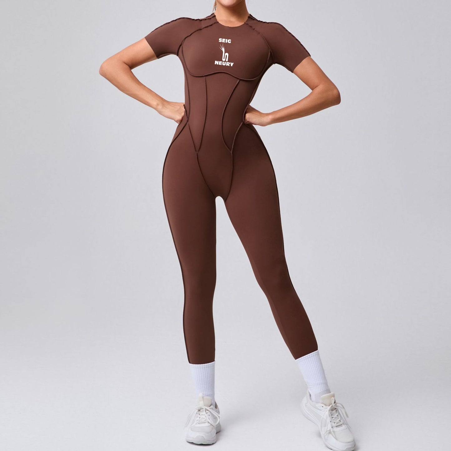 Onesie Sport Femme SEIGNEURY Combinaison Activewear Pièce, Tissu Technique Ultra-Stretch