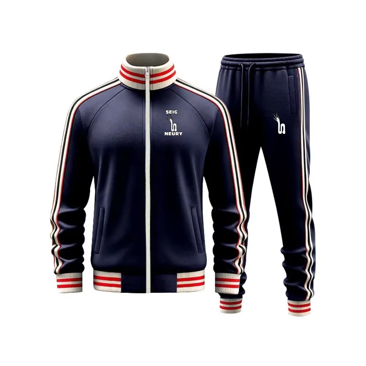 Combinaison Jogging SEIGNEURY Homme – Ensemble Sport Décontracté Zippé – Polyester