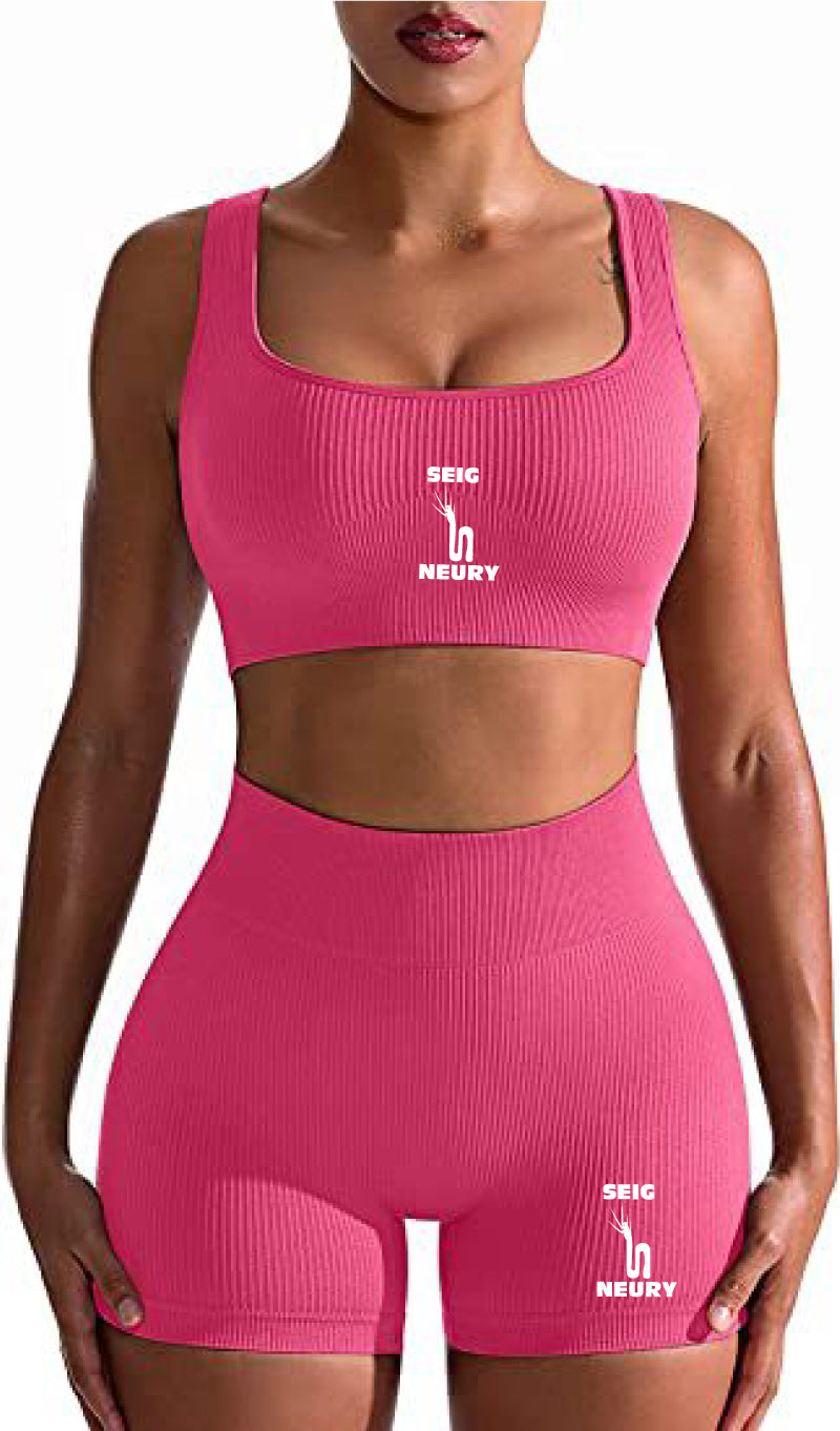 Ensemble Yoga Femme Sans Couture SEIGNEURY – Soutien-Gorge Sport et Short Taille Haute | Fitness, Cyclisme, Yoga |