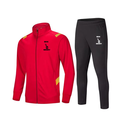 Combinaison survêtement unisexe en polyester veste zippée et pantalon à chevilles zippées