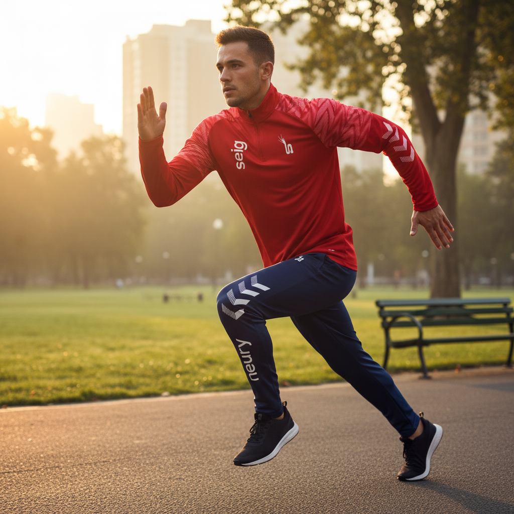 Athlète en combinaison SEIGNEURY rouge - fitness