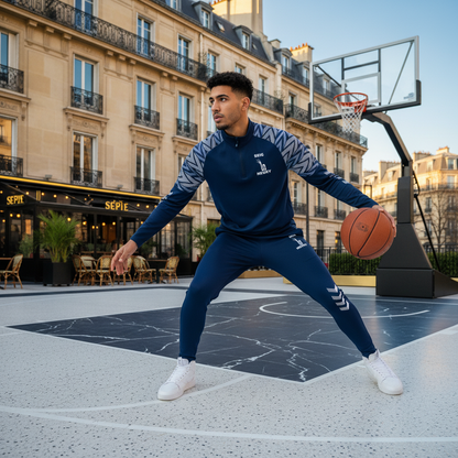 Athlète jouant au basketball en combinaison Seigneury