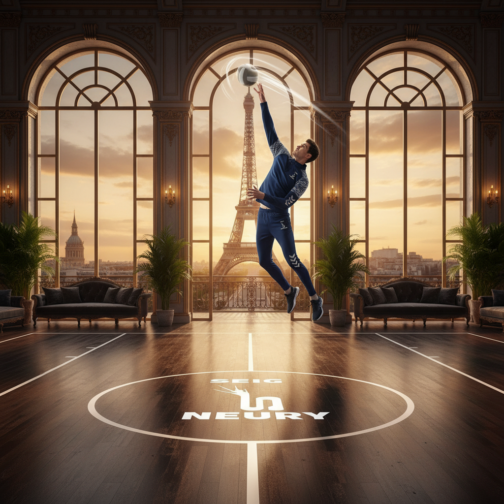 Athlète jouant au volleyball en combinaison Seigneury