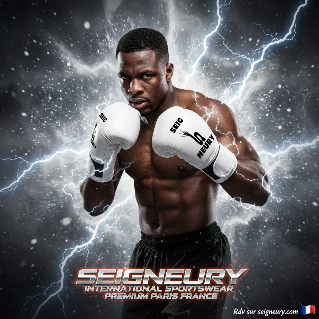 Boxeur noir gants blancs - variation 3