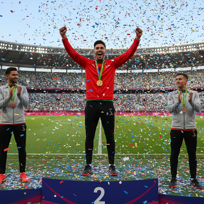 Champion de football olympique en combinaison SEIGNEURY verte