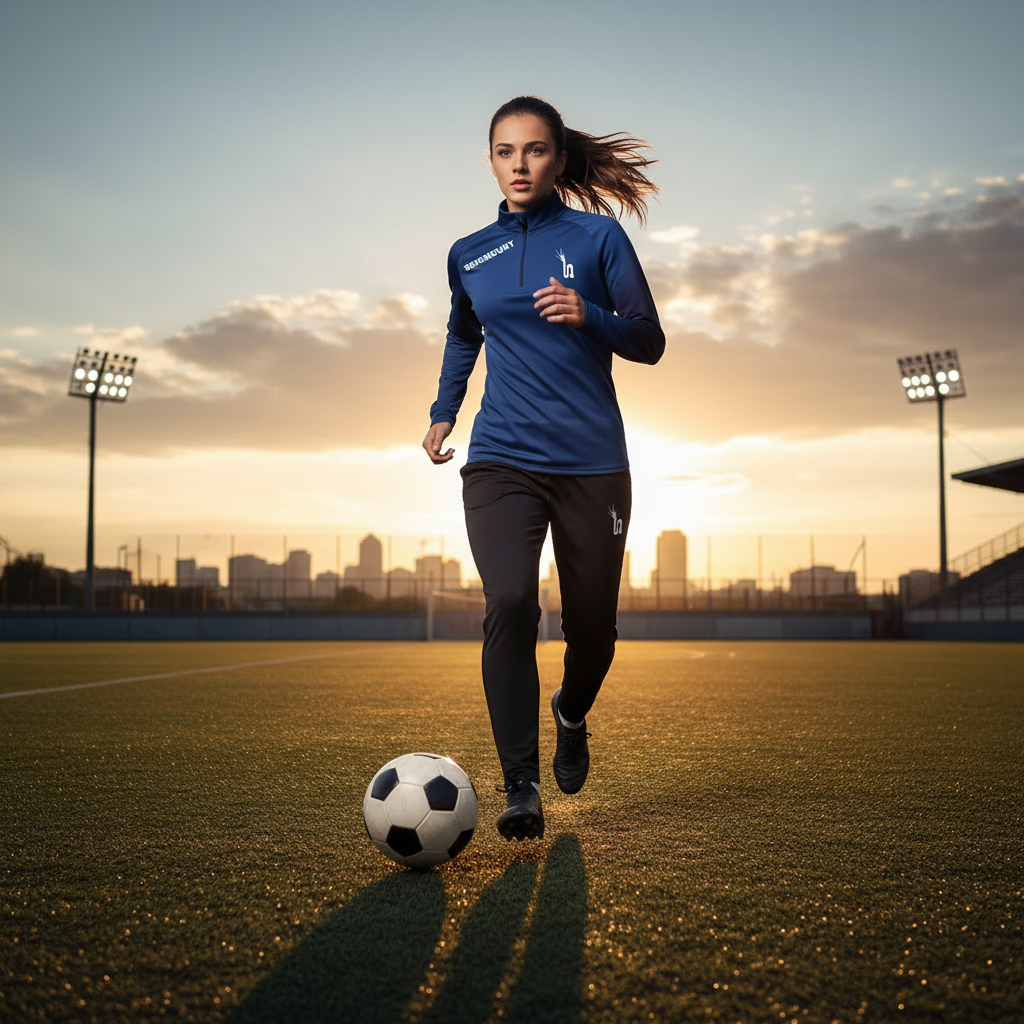 Femme sprint football bleu nuit Seigneury