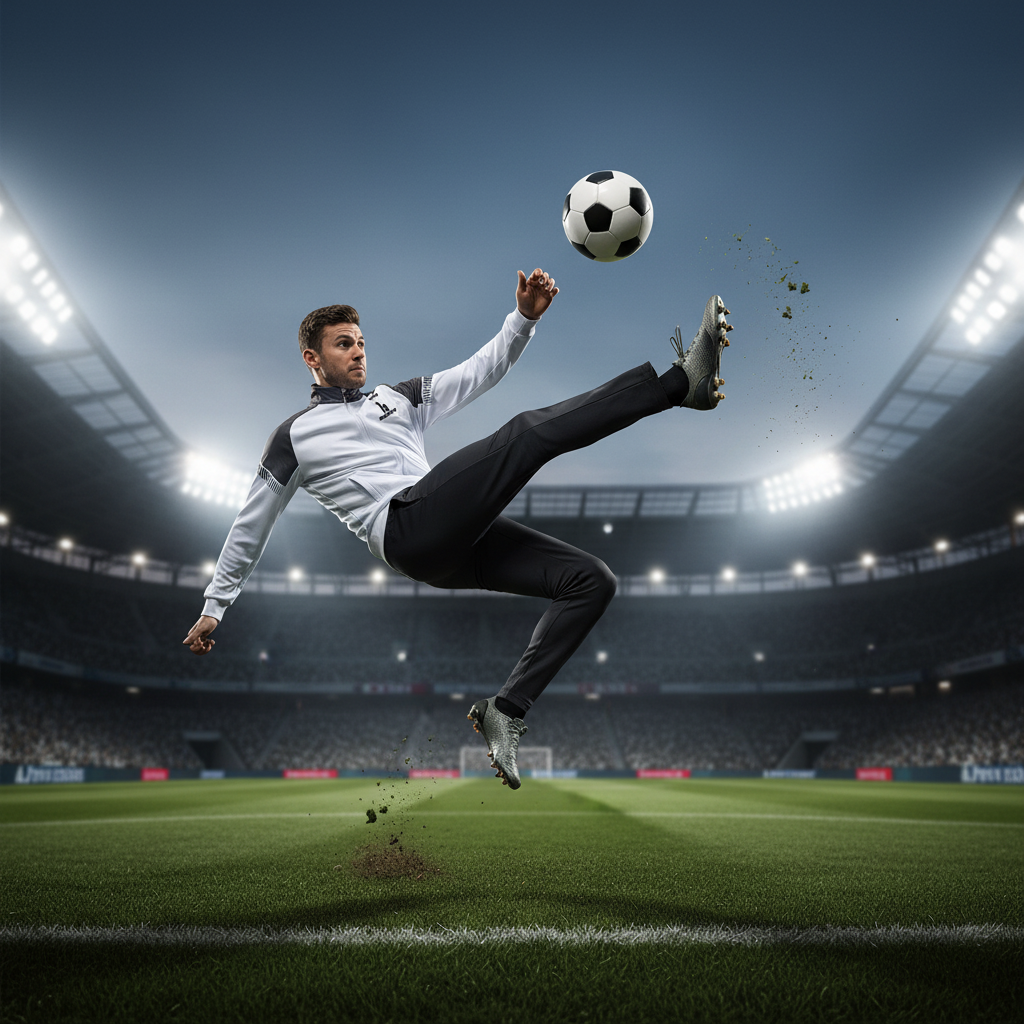 Footballeur en combinaison blanche