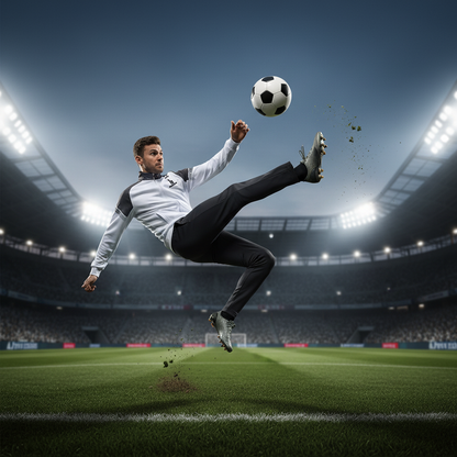 Footballeur en combinaison blanche