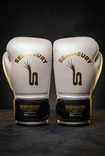 SEIGNEURY – Gants de boxe en cuir, signature en arc (Collection Or)
