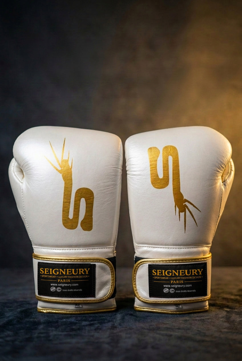 Gants de boxe SEIGNEURY « L’Allure du Champion » – Signature Or Jaune