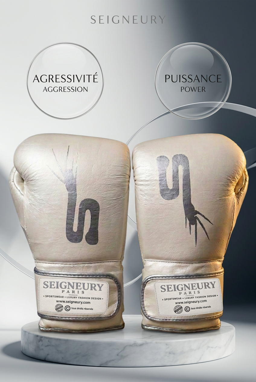 Gants de boxe SEIGNEURY « L’Esprit du Champion » – Signature Argent