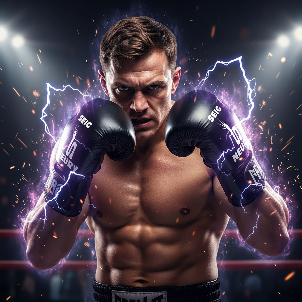 Gants de boxe noirs avec effets violets