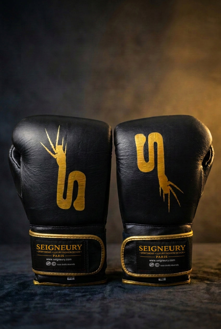 Gants de boxe SEIGNEURY « L’Allure du Champion » – Signature Or Jaune