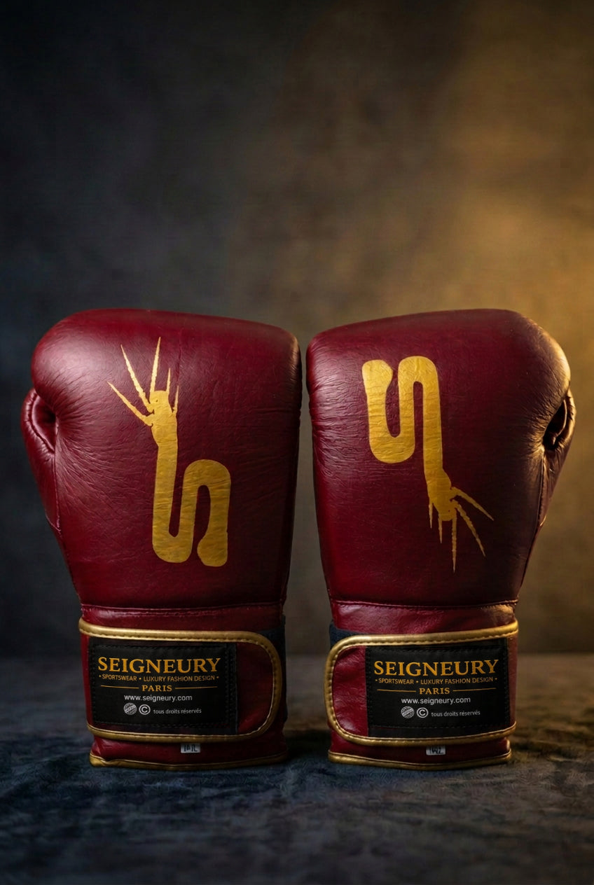 Gants de boxe SEIGNEURY « L’Allure du Champion » – Signature Or Jaune