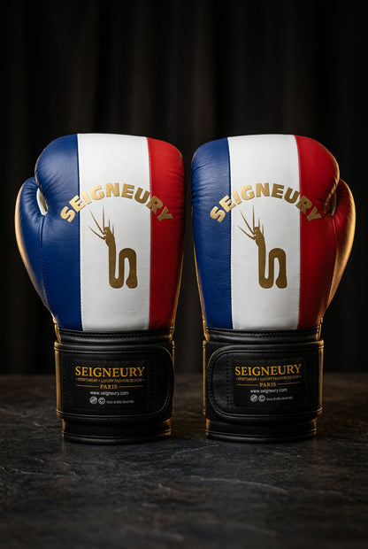 SEIGNEURY – Gants de boxe en cuir, signature en arc (Collection Or)