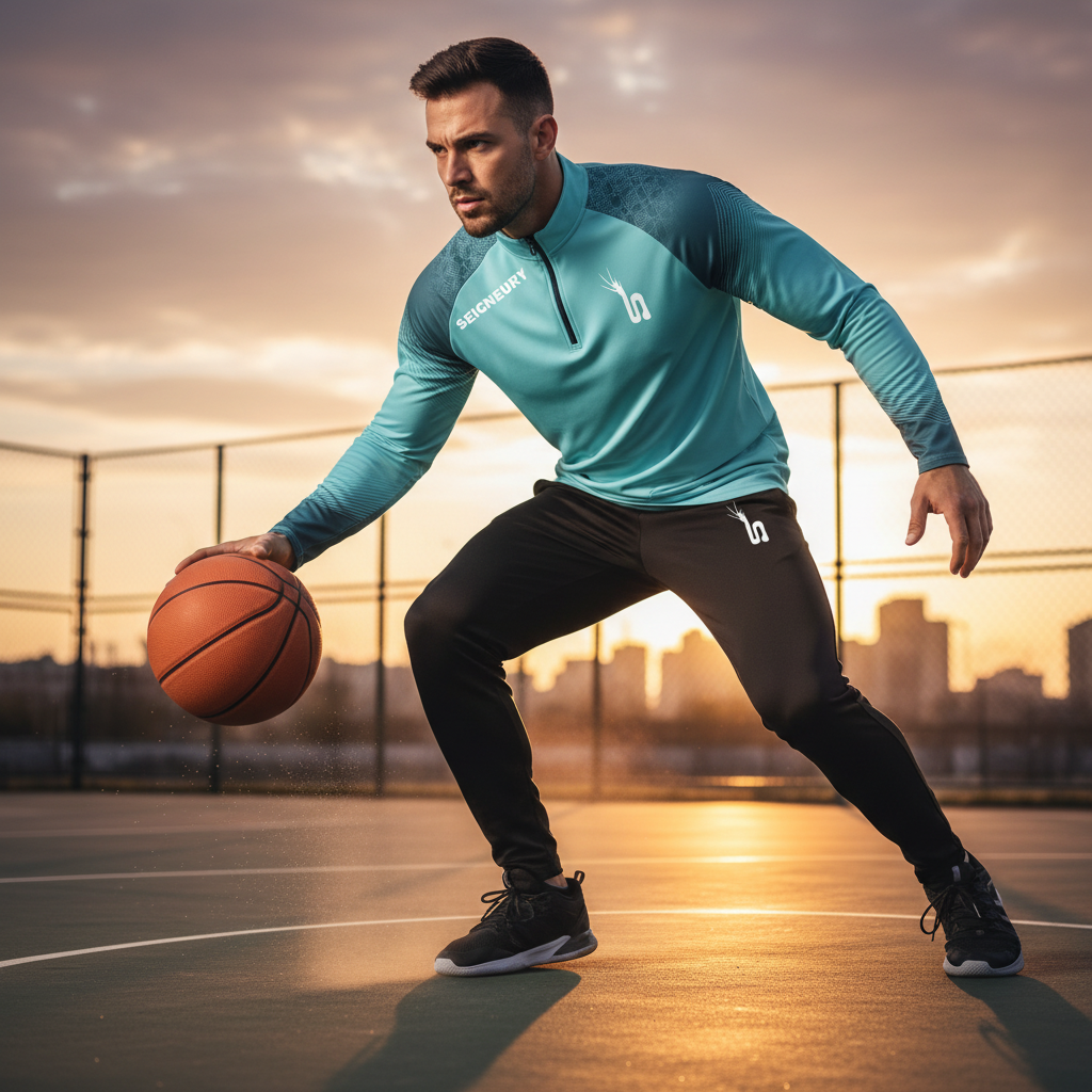 Homme basketball bleu ciel Seigneury