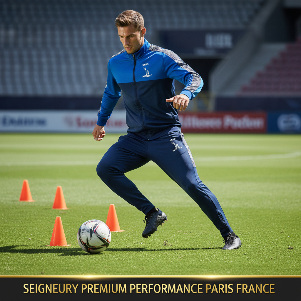 Homme football bleu marine Seigneury