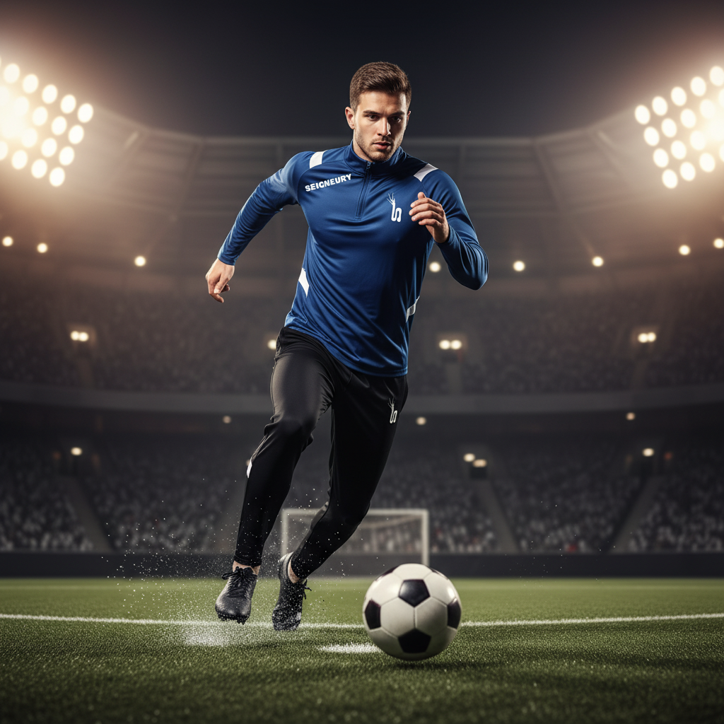 Homme football bleu nuit Seigneury