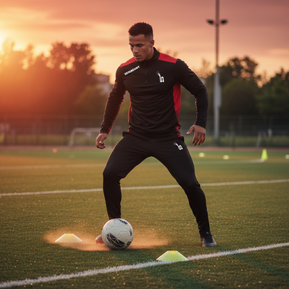 Homme football noir-rouge Seigneury