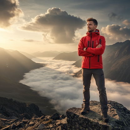 Veste Softshell SEIGNEURY rouge - Sommet montagneux