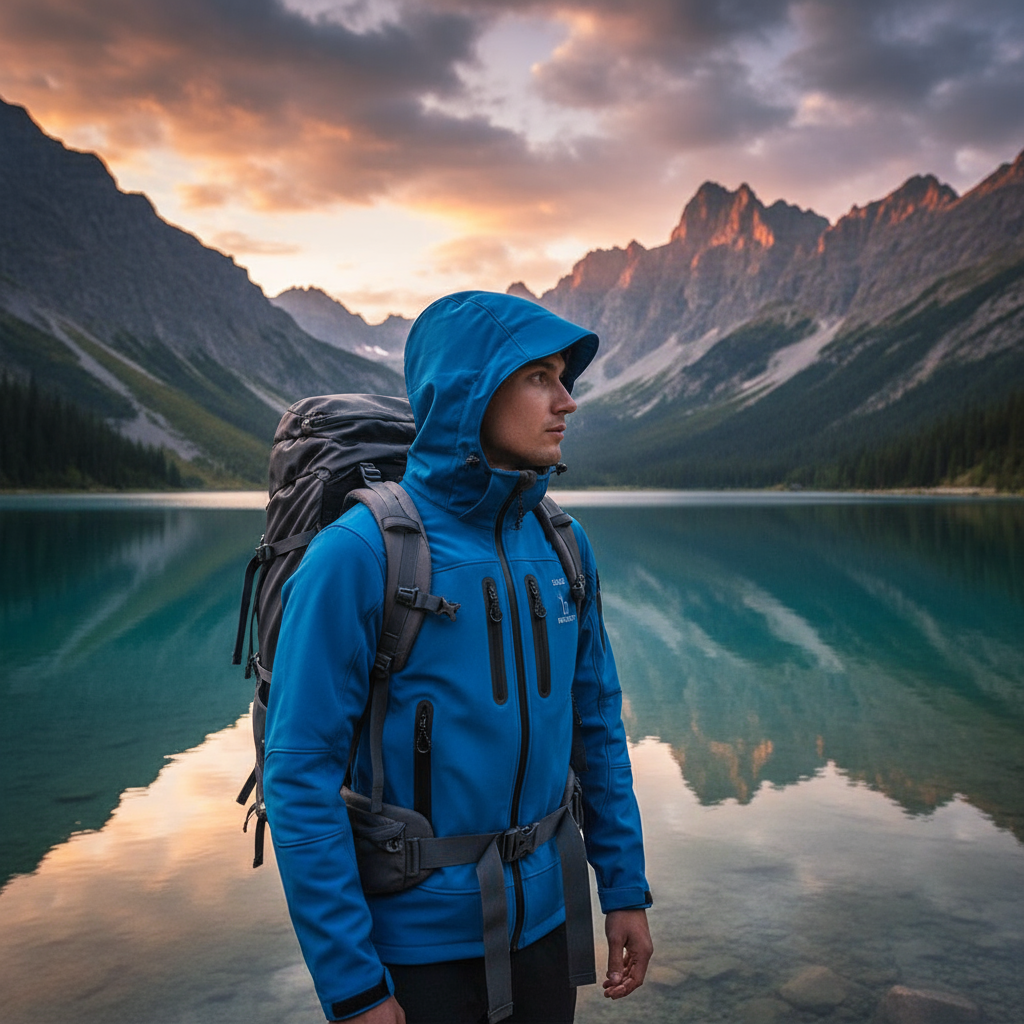 Veste Softshell SEIGNEURY blue lagoon - Lac alpin