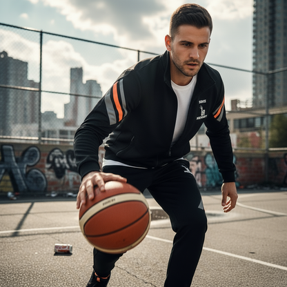 Joueur de basketball avec combinaison SEIGNEURY blanche