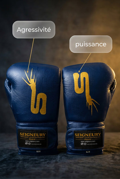 SEIGNEURY – Gants de boxe en cuir, signature en arc (Collection Or)