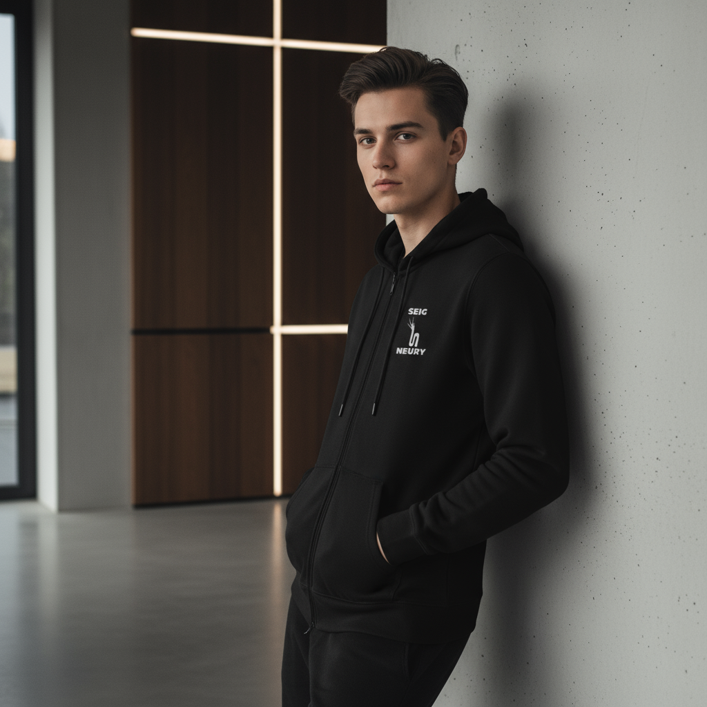 Sweat zippé noir SEIGNEURY