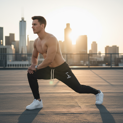 Urban rooftop stretch