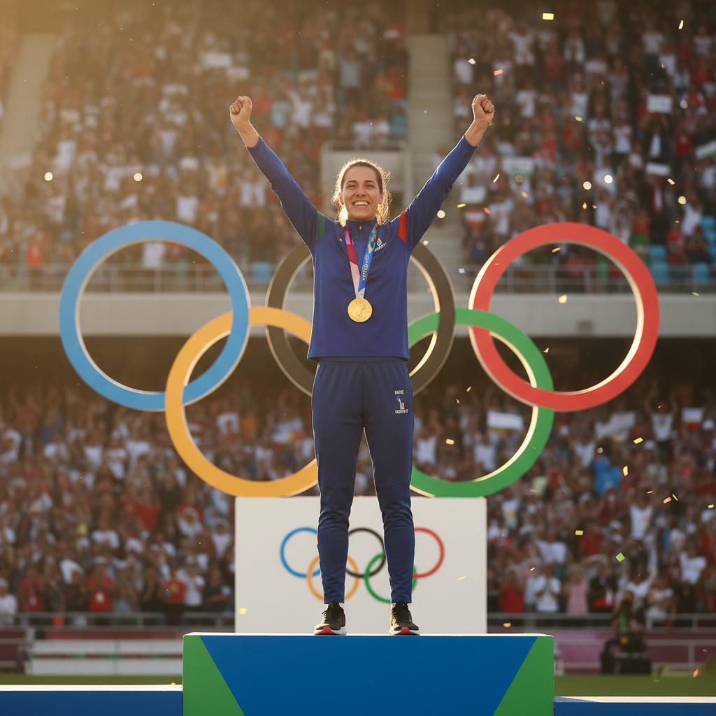 Vainqueur olympique en combinaison SEIGNEURY violette